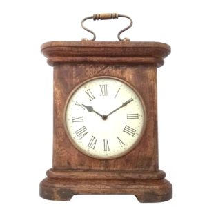 Shoptreed Vintage Solid Wood Decorative Chiming Mantel Clock with Handle-12 inches